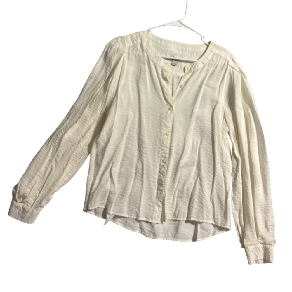 a new day Women's Off-White Button-Down Shirt NWOT